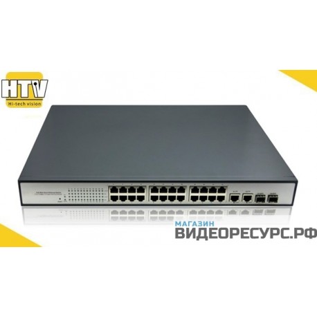 PoE коммутатор 24 порта 10/100Mbps HTV-POE3124M с web интерфейсом